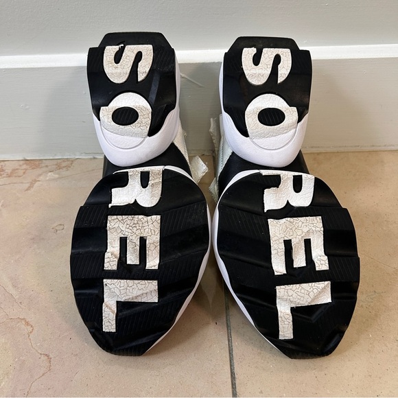 Sorel Kinetic Women’s 8 Black White Y Strap High Impact Sandals Gorpcore - Picture 4 of 8